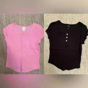 Girl's Black and pink tee bundle NWOT